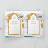 LeahG Blauwe islamitische moslim trouwkaarten Nika Kaart (Binnen)