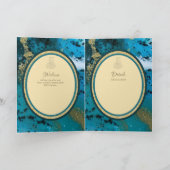 LeahG Blauwe islamitische moslim trouwuitnodiginge Kaart (Binnen)