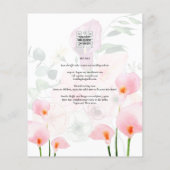 LeahG Blush Pink Calla Lily Wedding Invite Floral Flyer (Achterkant)