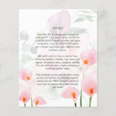 LeahG Blush Pink Calla Lily Wedding Invite Floral Flyer (Achterkant)