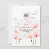 LeahG Blush Pink Calla Lily Wedding Invite Floral Kaart (Achterkant)