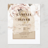 LeahG Blush Pink Champagne Floral Wedding Invite Flyer (Voorkant)