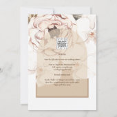 LeahG Blush Pink Champagne Floral Wedding Invite Kaart (Achterkant)