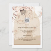 LeahG Blush Pink Champagne Floral Wedding Invite Kaart (Achterkant)