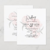LeahG Blush Pink Floral OVERLAY Text Wedding (Voorkant / Achterkant)