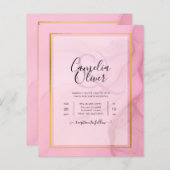 LeahG Blush Pink Gold INK Ombre Wedding INVITE (Voorkant / Achterkant)