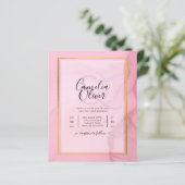 LeahG Blush Pink Gold INK Ombre Wedding INVITE (Staand voorkant)