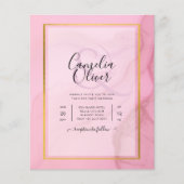 LeahG Blush Pink Gold INK Ombre Wedding INVITE (Voorkant)