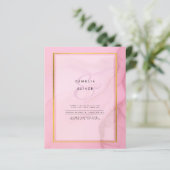 LeahG Blush Pink Gold INK Ombre Wedding INVITE (Staand voorkant)