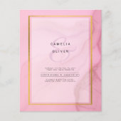 LeahG Blush Pink Gold INK Ombre Wedding INVITE (Voorkant)