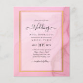 LeahG Blush Pink Gold INK Ombre Wedding INVITE (Voorkant)