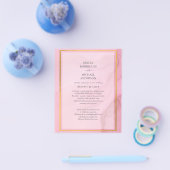 LeahG Blush Pink Gold INK Ombre Wedding INVITE Flyer (Enkel)