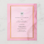 LeahG Blush Pink Gold INK Ombre Wedding INVITE Flyer (Achterkant)