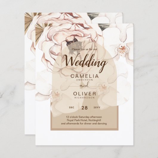 LeahG Blush Roze Champagne Bloemachtige Trouw Uitn (Voorkant / Achterkant)