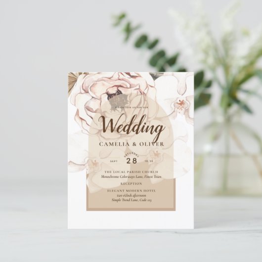 LeahG Blush Roze Champagne Bloemachtige Trouw Uitn (Staand voorkant)