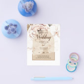 LeahG Blush Roze Champagne Bloemachtige Trouw Uitn Flyer (Enkel)