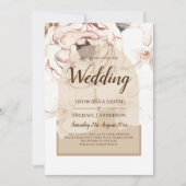 LeahG Blush Roze Champagne Bloemachtige Trouw Uitn Kaart (Voorkant)