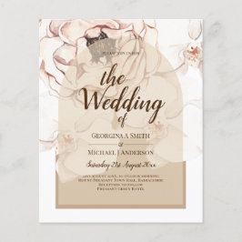 LeahG Blush Roze Champagne Bloemen Trouw Uitnodigi Flyer