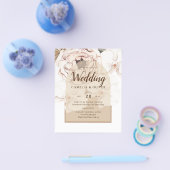 LeahG Blush Roze Champagne Bloemen Trouw Uitnodigi Flyer (Enkel)