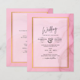 LeahG Blush Roze Goud INK Ombre Trouw UITNODIGING