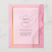 LeahG Blush Roze Goud INK Ombre Trouw UITNODIGING (Voorkant)