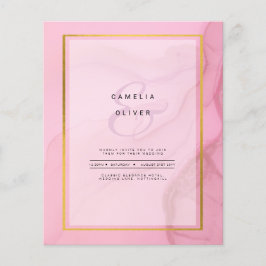 LeahG Blush Roze Goud INK Ombre Trouw UITNODIGING Flyer
