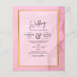 LeahG Blush Roze Goud INK Ombre Trouw UITNODIGING Flyer