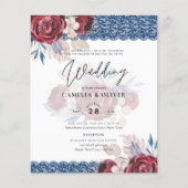 LeahG bordeaux blauwe rozen kant herfst trouw uitn (Voorkant)