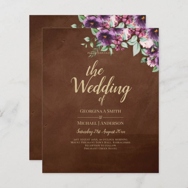 LeahG Brown Berry Plum Paars Wedding Herfst Winter (Voorkant / Achterkant)