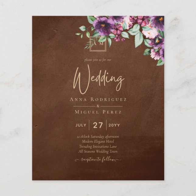 LeahG Brown Berry Plum Paars Wedding Herfst Winter (Voorkant)