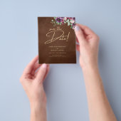 LeahG Brown Berry Plum Paars Wedding Herfst Winter Flyer (Hand)