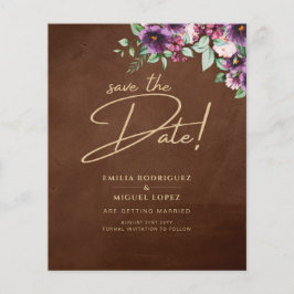 LeahG Brown Berry Plum Paars Wedding Herfst Winter Flyer