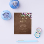 LeahG Brown Berry Plum Paars Wedding Herfst Winter Flyer (Enkel)