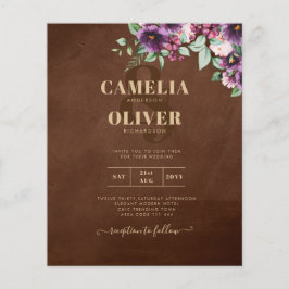 LeahG Brown Berry Plum Paars Wedding Herfst Winter Flyer