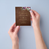 LeahG Brown Berry Plum Paars Wedding Herfst Winter Flyer (Hand)