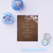 LeahG Brown Berry Plum Paars Wedding Herfst Winter Flyer (Enkel)