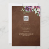 LeahG Brown Berry Plum Paars Wedding Herfst Winter Kaart (Achterkant)