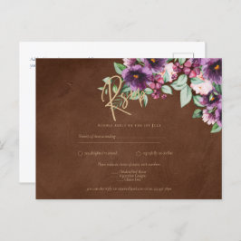 LeahG Brown Bes Berry Paars Bruiloft Herfst Winter Briefkaart