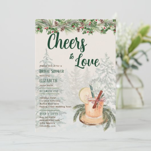 LeahG Bruiloftswedstrijd Winter Bruidsmeisjes Brui Kaart (Staand voorkant)