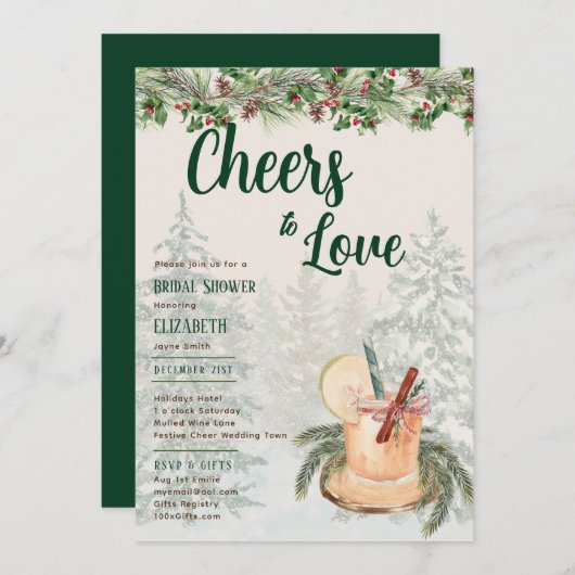 LeahG Bruiloftswedstrijd Winter Bruidsmeisjes Brui Kaart (Voorkant / Achterkant)