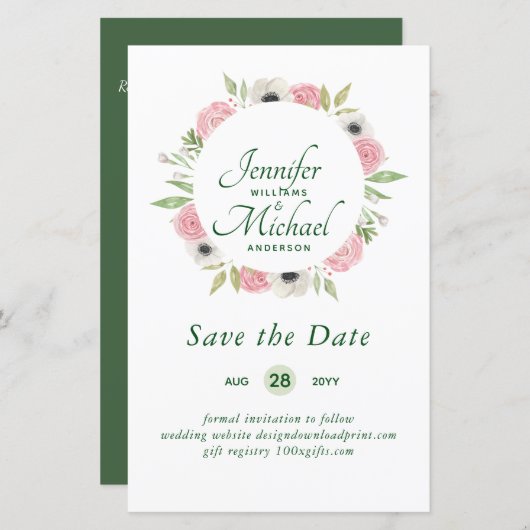 LeahG BUDGET Bespaar data Blauwe bloemenkrans (Voorkant / Achterkant)