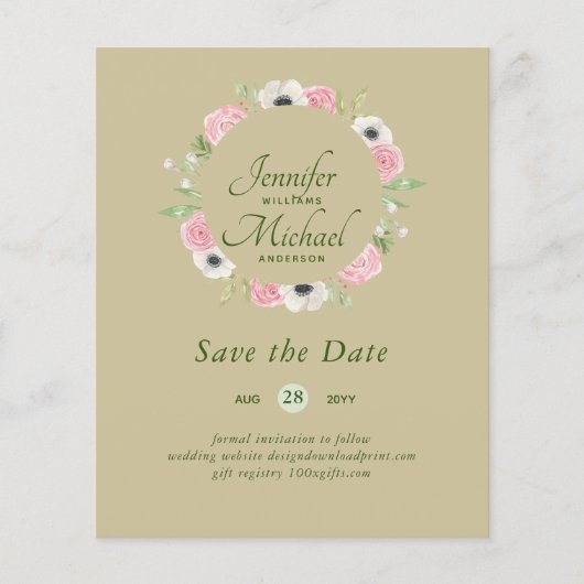 LeahG BUDGET Bespaar data Blauwe bloemenkrans (Voorkant)