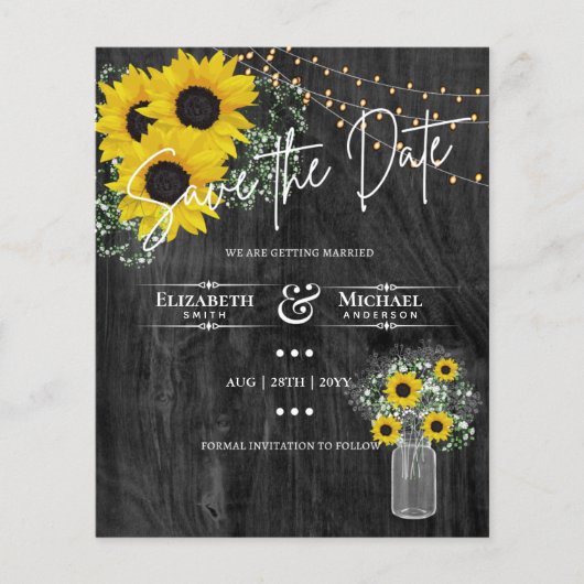 LeahG BUDGET bespaart de datum zwarte zonnebloemen (Voorkant)