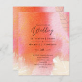 LeahG Budget Bruiloft Rood Oranje Aquarel Bladeren (Voorkant / Achterkant)