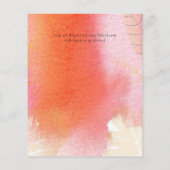 LeahG Budget Bruiloft Rood Oranje Aquarel Bladeren (Achterkant)