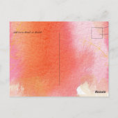 LeahG Budget Bruiloft Rood Oranje Aquarel Bladeren Briefkaart (Achterkant)