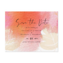 LeahG Budget Bruiloft Rood Oranje Aquarel Bladeren