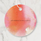 LeahG Budget Bruiloft Rood Oranje Waterverf Blader Bedankjes Labels (Achterkant)