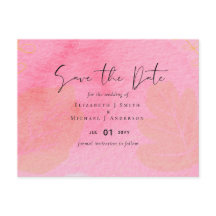 LeahG Budget Bruiloft Roze Perzik Aquarel Abstract