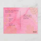 LeahG Budget Bruiloft Roze Perzik Aquarel Abstract Briefkaart (Achterkant)